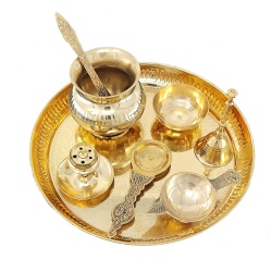 Brass Pooja Thali, Brass Thali Set, Pooja Thali, Home Pooja Articles