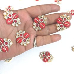 Kundan Studded Applique, Stone Work Applique, Embroidered Applique, Sew On Applique