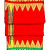 Men Silk Dhoti, Men Dhoti, Pooja Dhoti, Traditional Dhoti, White Silk Dhoti, Men Orange Dhoti