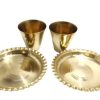 Pooja Plate And Glass, Brass Pooja Plate, Small Pooja Plate, Bhog Pooja Plate & Glass