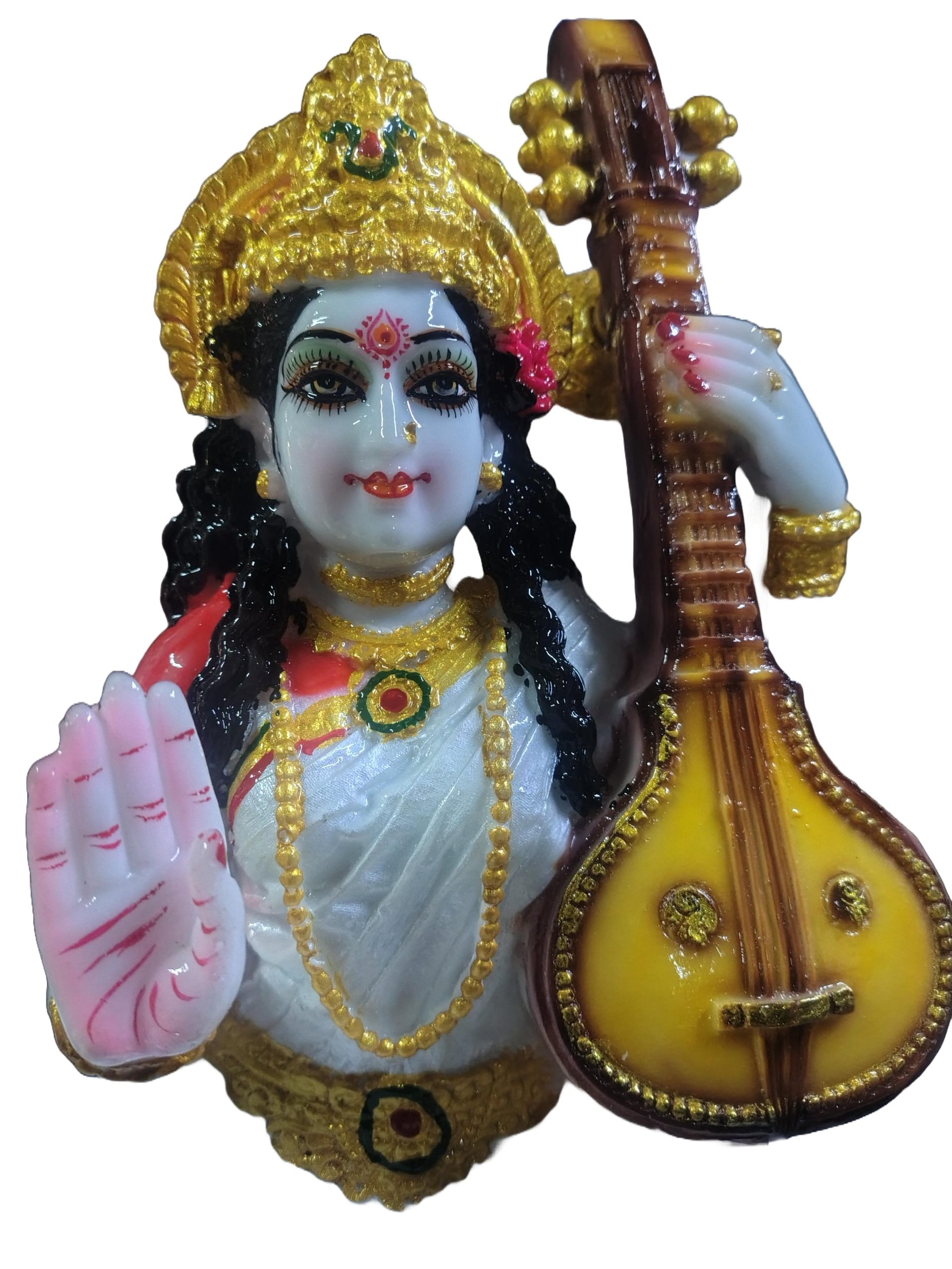 1000221074 Saraswati Mata, Maa Saraswati Idol, 1 Foot Saraswati Murti, Vidya Ki Devi