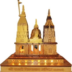 Kashi Vishwanath Temple Model, 3D Temple Model, Shri Kashi Vishwanath Wooden Temple Replica, Wooden Kashi Mandir