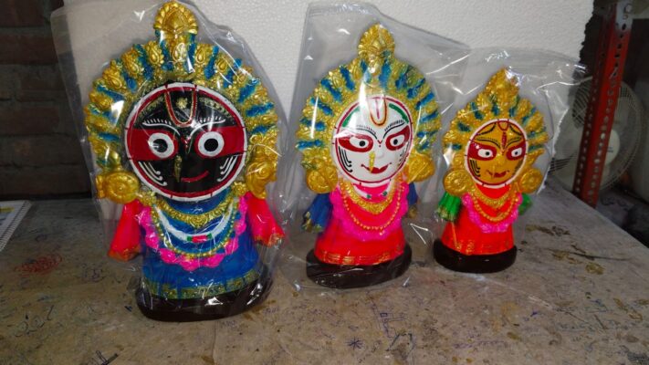 Jagannath Ji Idol, Prabhu Jagannath Balaram & Subhadra Statue Set, Mahaprabhu Idol Set, 12" Jagannath Ji