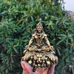 4 Inch Mini Lord Shiva Marble Dust Idol with Waterproof Coating