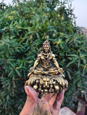 4 Inch Mini Lord Shiva Marble Dust Idol with Waterproof Coating