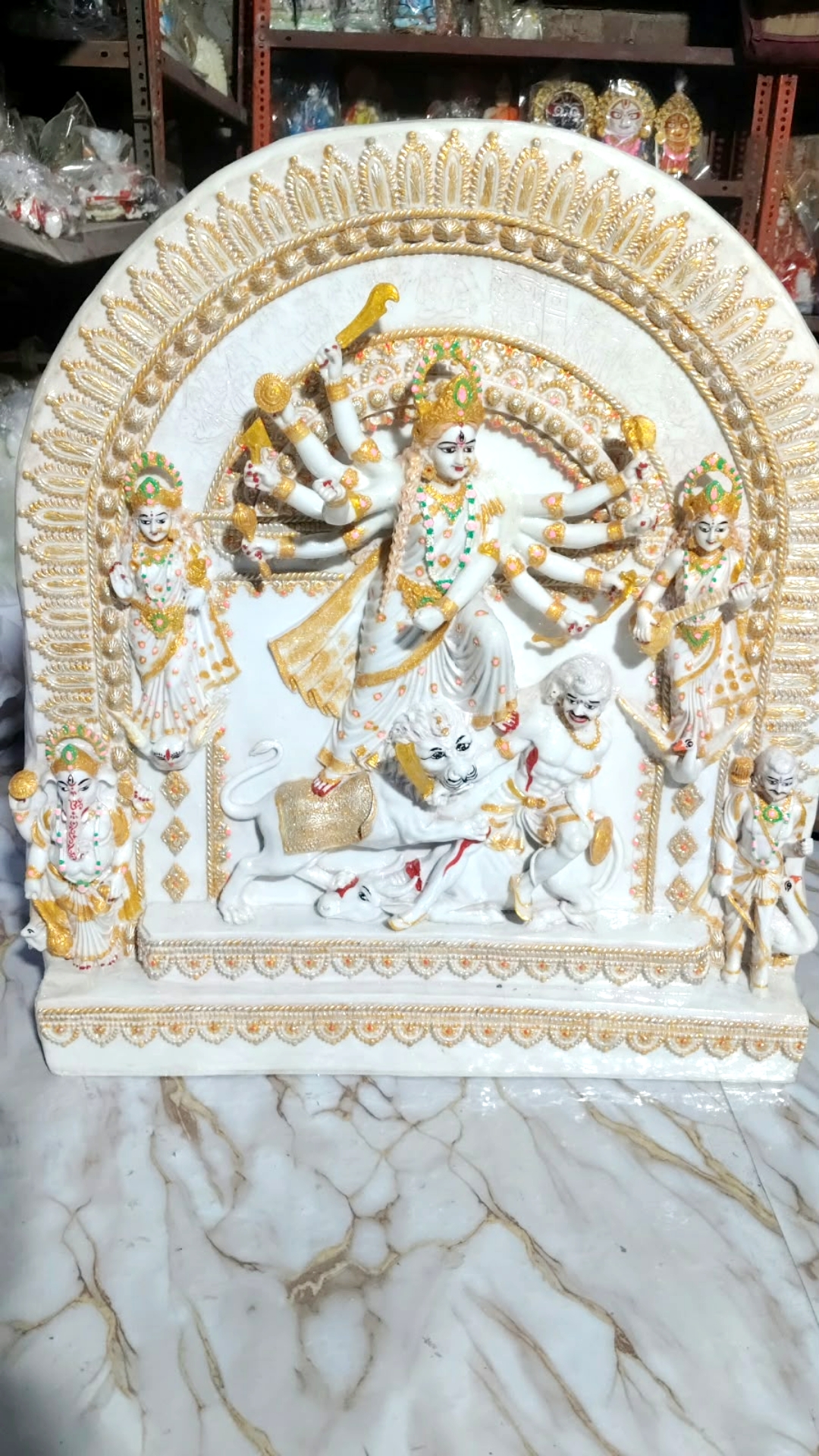 Polish_20261014_121426950 2 Foot Maa Durga Idol, Durga Full Family Statue, 24 Inch Durga Murti, Big Size Durga
